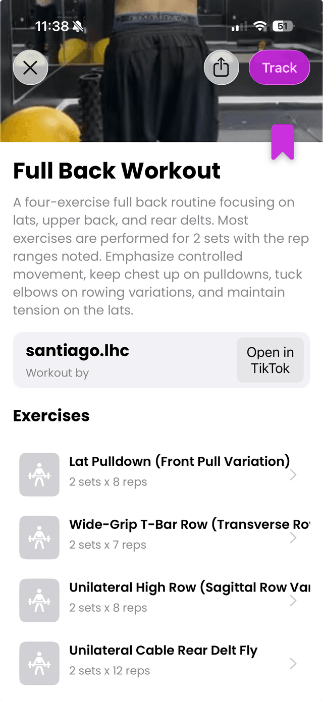 Gymdex Workout Detail